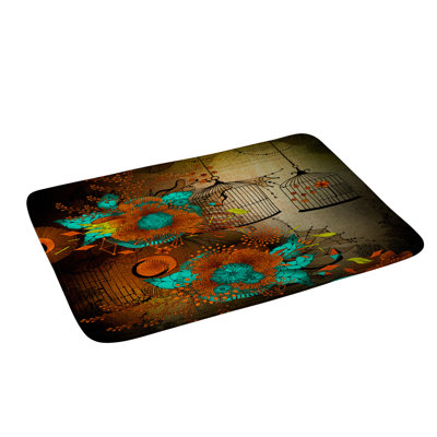 Tapis de bain en dentelle rouille