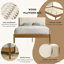 Ensemble de chambre à coucher 3 pièces en velours côtelé d'hévéa, lit plateforme avec deux tables de chevet-1992152176
