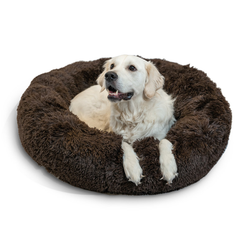 Lit pour animaux en fausse fourrure Tucker Murphy Pet ™, Grand (l 36 po x P 36 po x H 9 po), Shag Dark Chocolate