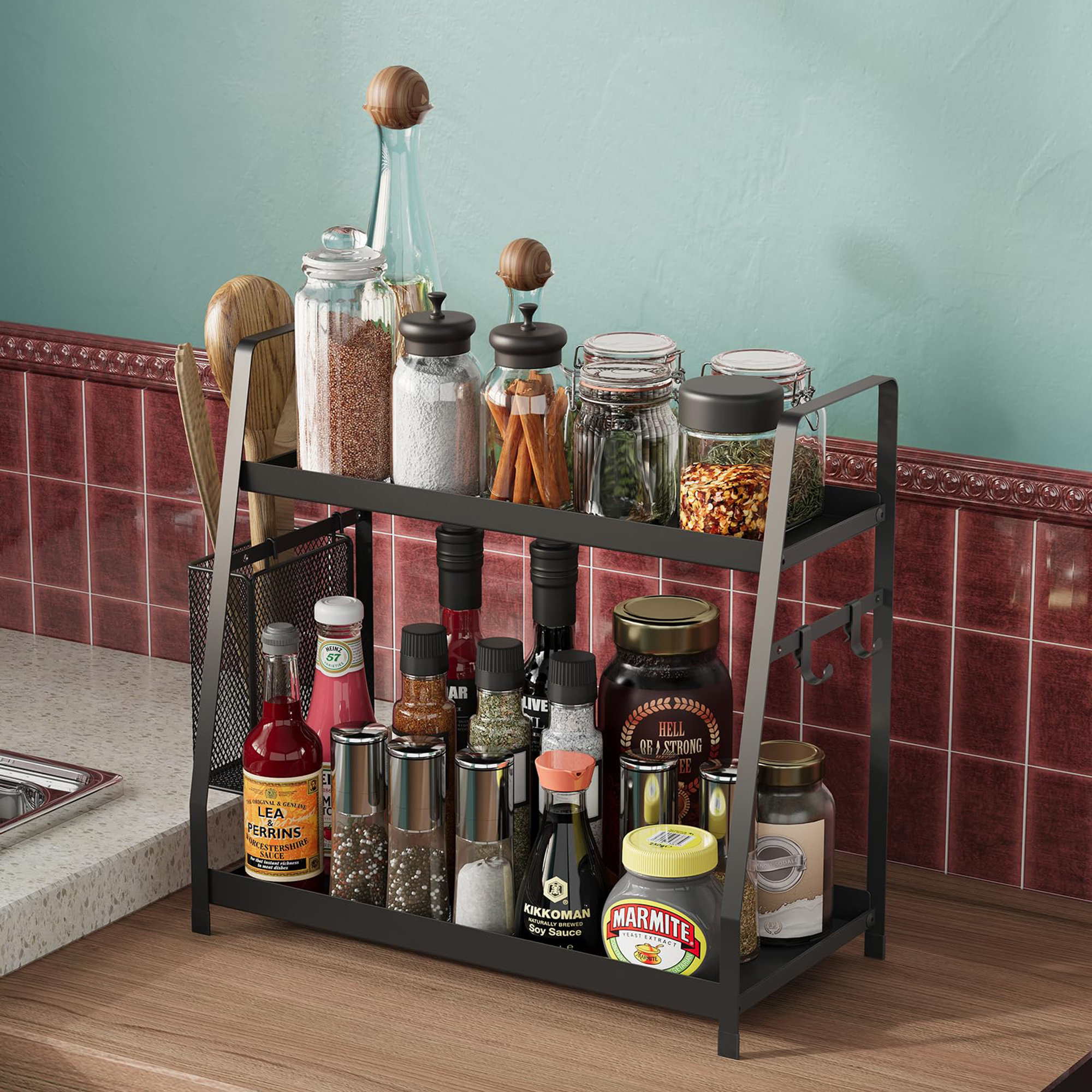 Belfry Kitchen 2 Tier Spice Rack for Countertop | Wayfair.co.uk