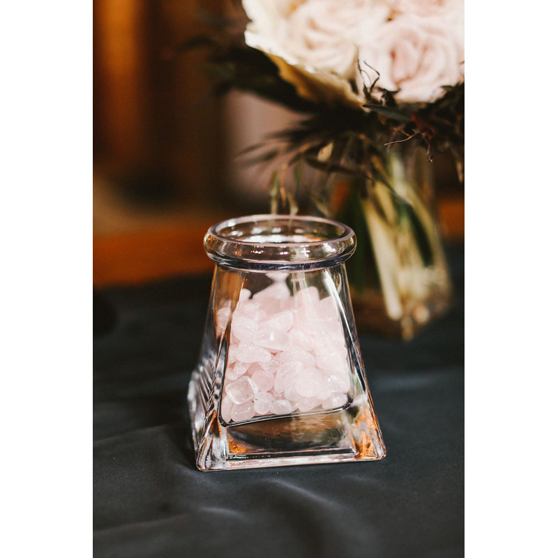 Dareon Handmade Glass Table Vase, 4.75" H x 4" W x 4" D