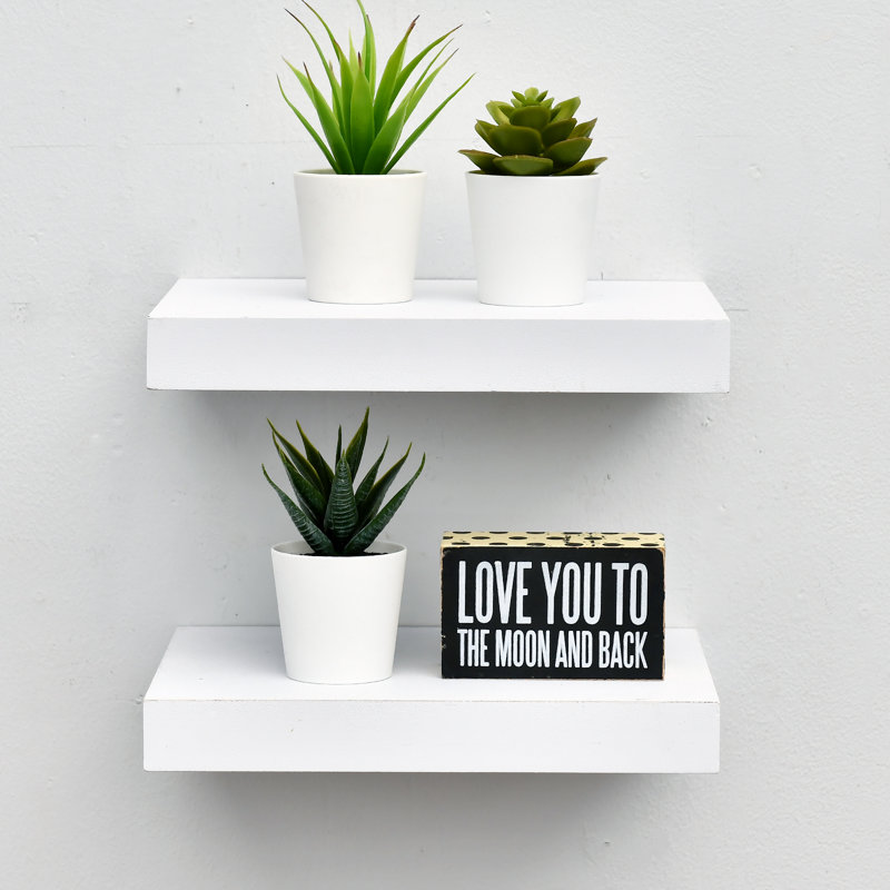 Abdas 2 Piece Floating Shelf, 1.25" H x 15" W x 7.75" D, Black