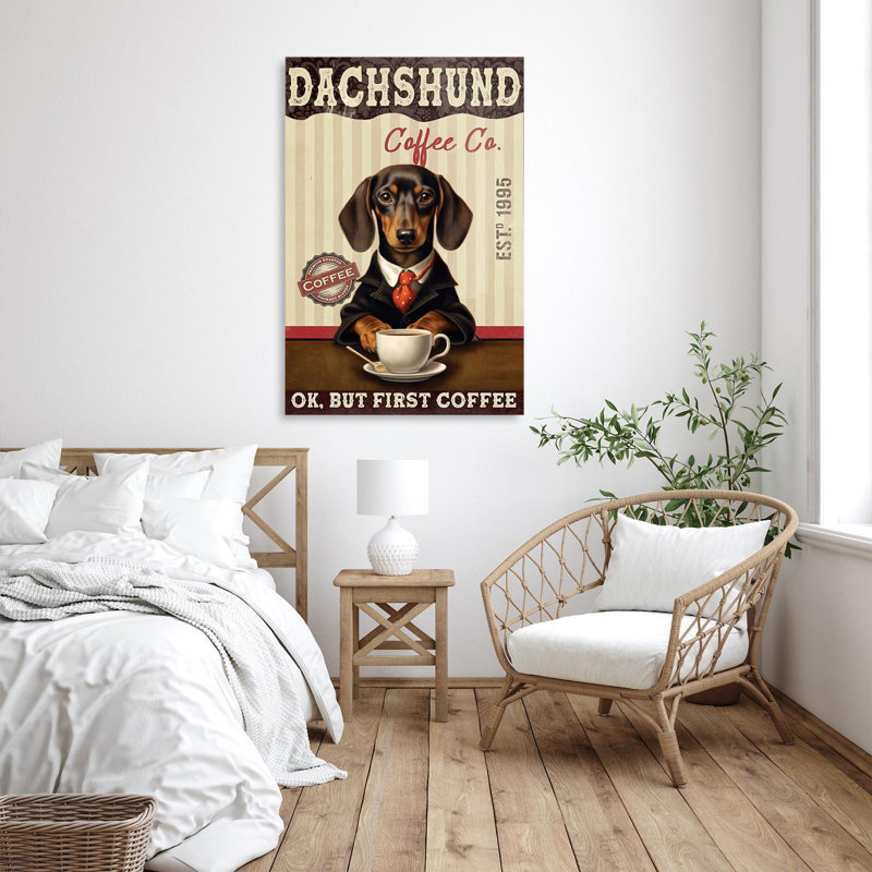 " Dachshund Coffee Co ", 14" H x 11" W x 1.25" D