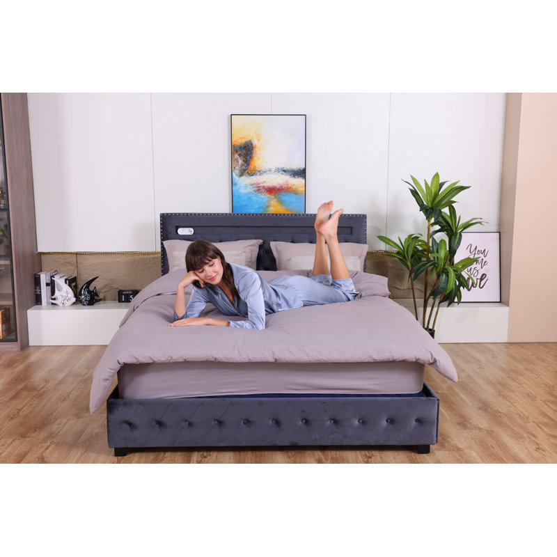Bed Frame With Upholstered Headboard