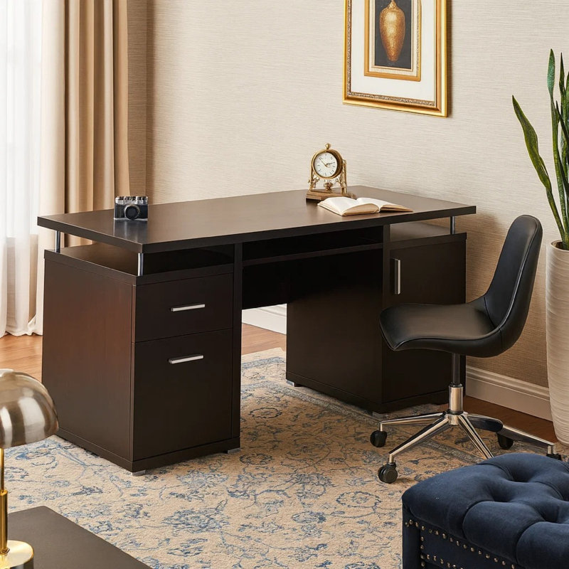 Tyrene Computer Desk, Cappuccino