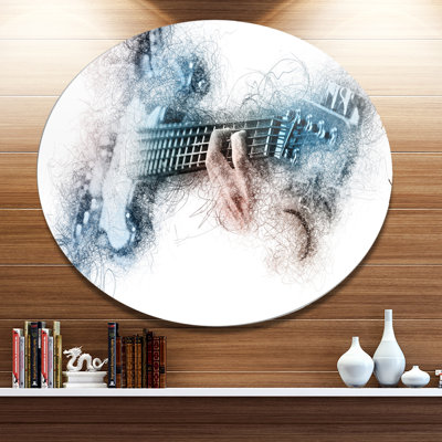 Peinture à l'aquarelle sur toile, jouant de la guitare