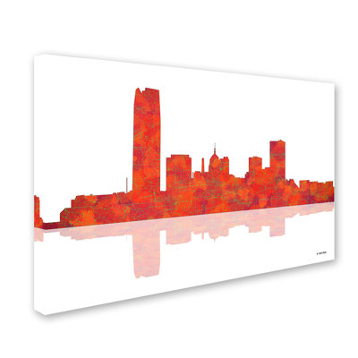 Oklahoma City Oklahoma Skyline' Graphic Art on Wrapped Canvas -  Trademark Fine Art, MW0063-C1219GG
