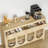 55" Large Sideboard Buffet Cabinet with Storage and 2 Fluted Drawer Front, Buffet Table Coffee Bar Storage Cabinet