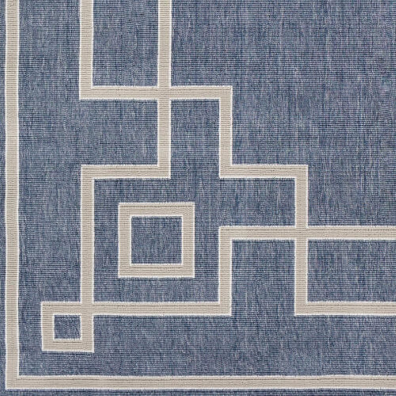 Amherst Geometric Power Loomed Indoor Outdoor Area Rug, Round 5'3"