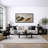 Bold Neutral Abstract Artwork with Black and Ochre Forms, Living Room Pictures, Framed Canvas Giclee Print Wall Art-562263108-562263113