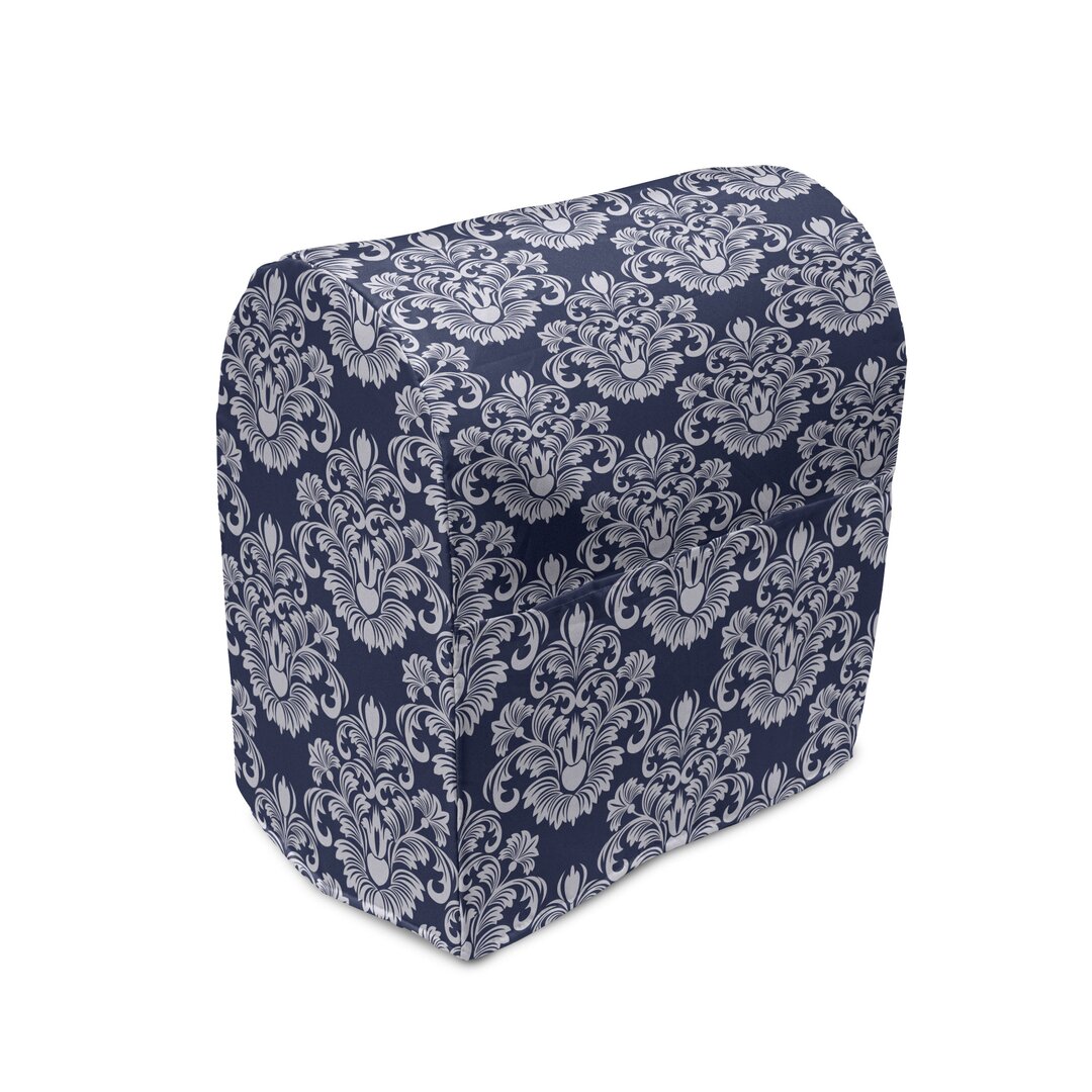 Abdeckung für Standmixer, Floral Antique Damast, Navy blau, Dunkelblau Weiß