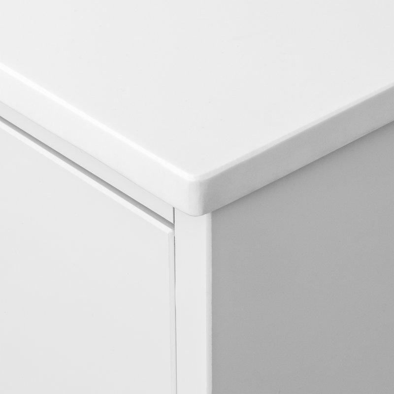 Meuble-lavabo de 30 po avec plateau en pierre reconstituée blanche et lavabo en céramique SCOTTY, Blanc