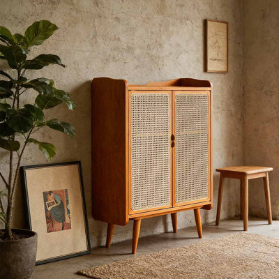 Italian-style double-door shoe cabinet