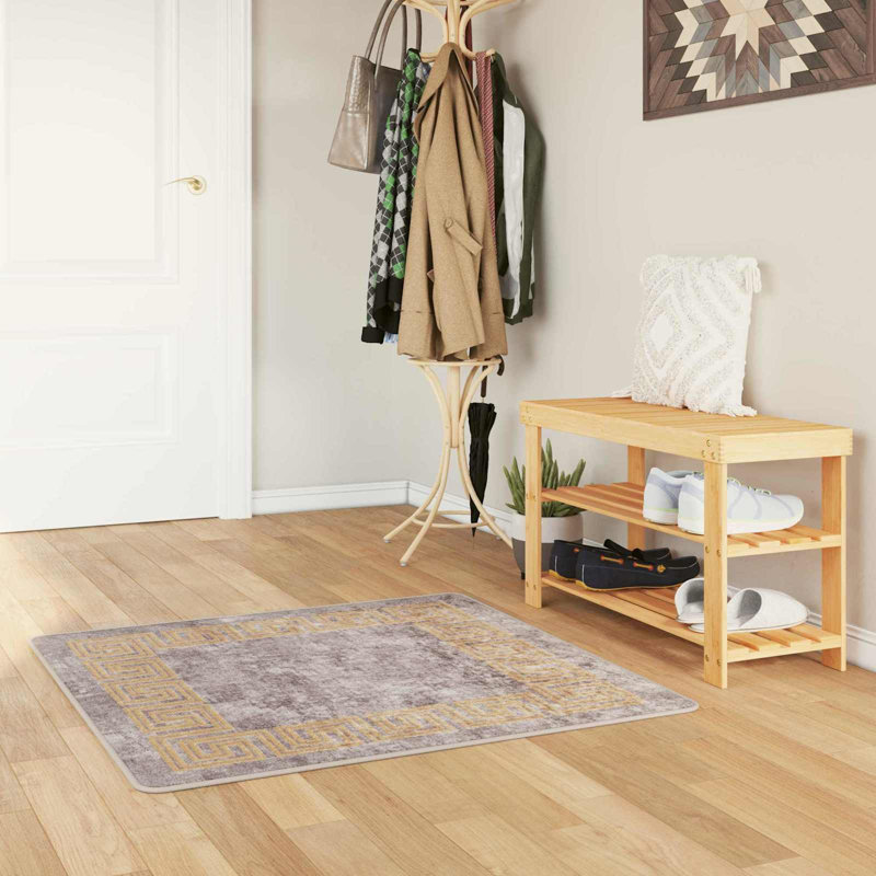 Area Rug, Grey, Square 100cm