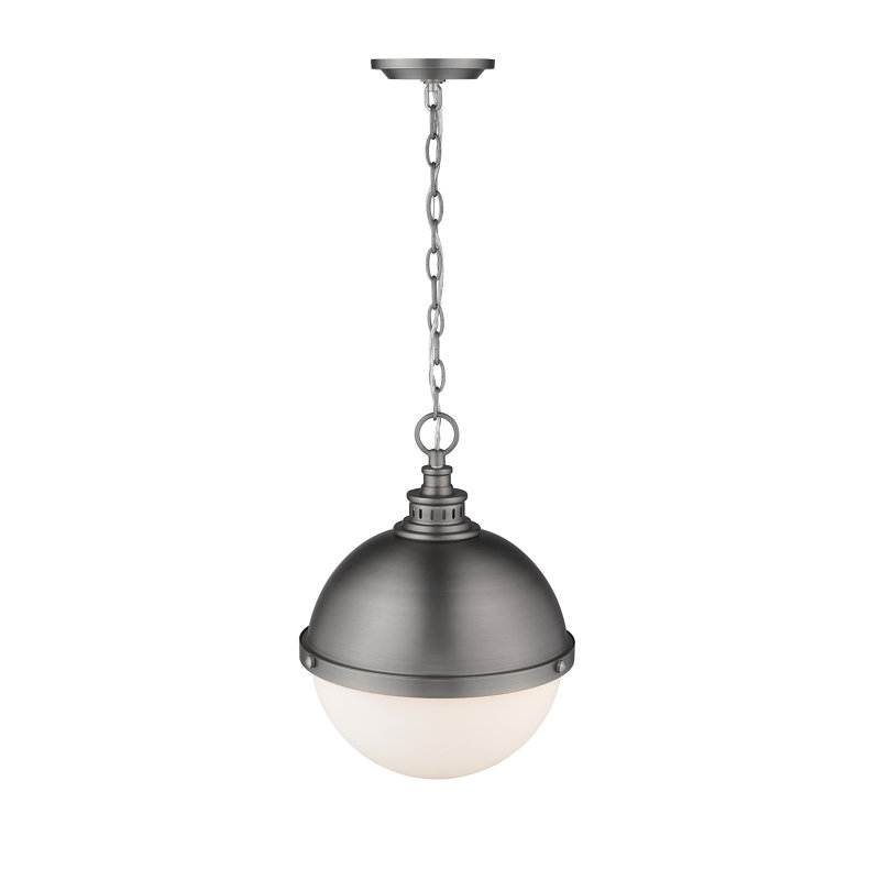 Luminaire suspendu sphère unique/à 2 lumières Dukinfield, Nickel antique
