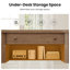 Bureau de direction 59,1 po en bois avec 4 tiroirs, bureaux de maison de campagne avec tablette de rangement-1078195122