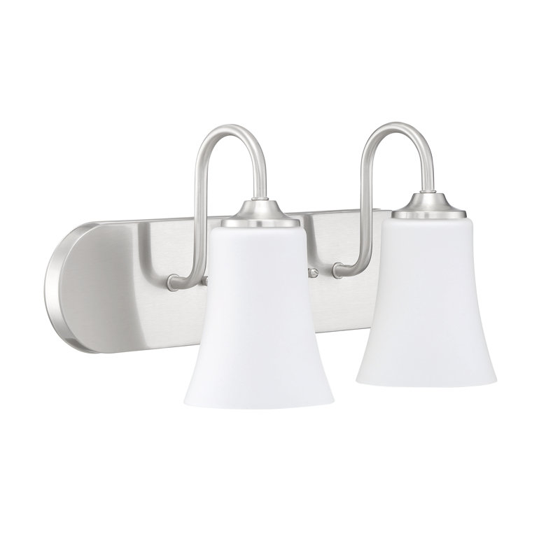 Hisako 2 - Light Dimmable Vanity Light, Brushed Polished Nickel, White Frosted