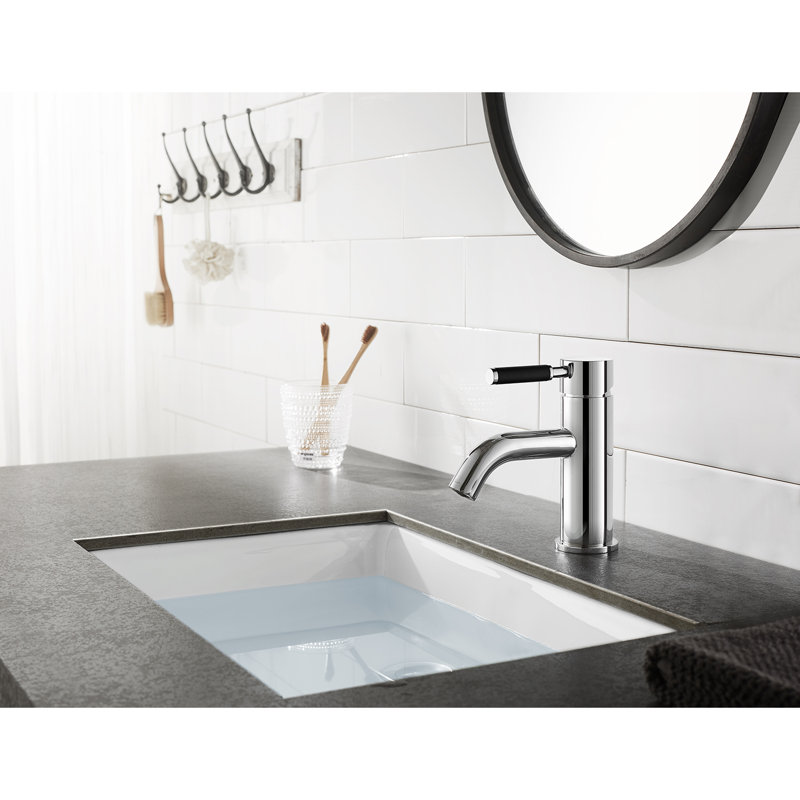 Kingston Brass Kaiser Single-Handle 1-Hole Deck Mount Bathroom Faucet with Push Pop-Up, Polished Chrome