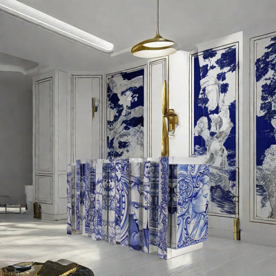 Hand-Painted Accent Cabinets 63.78'' Sideboard