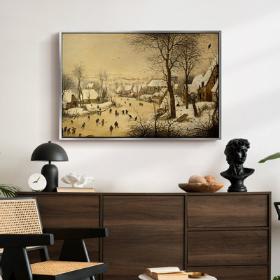 Paysage hivernal avec patineurs et piège à oiseaux, 1565 - Toile tendue avec châssis Peter Bruegel l'Ancien