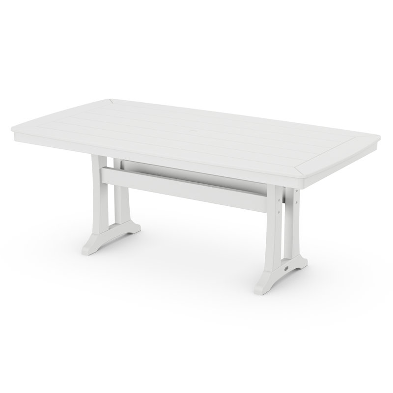 Nautical Trestle 38" x 73" Dining Table, White