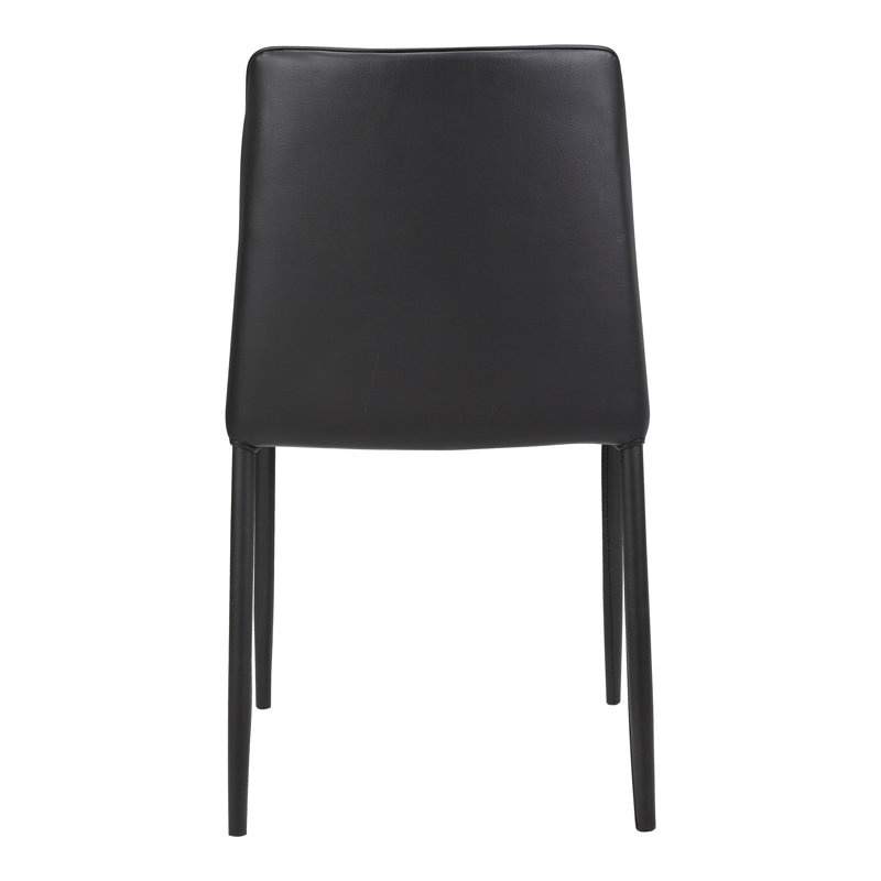 Noel Upholstered Dining Chair, Black Faux Leather, Black