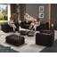 Ensemble de canapé modulaire en similicuir 4 pièces, design capitonné, 1 repose-pieds et 5 coussins-1603957498