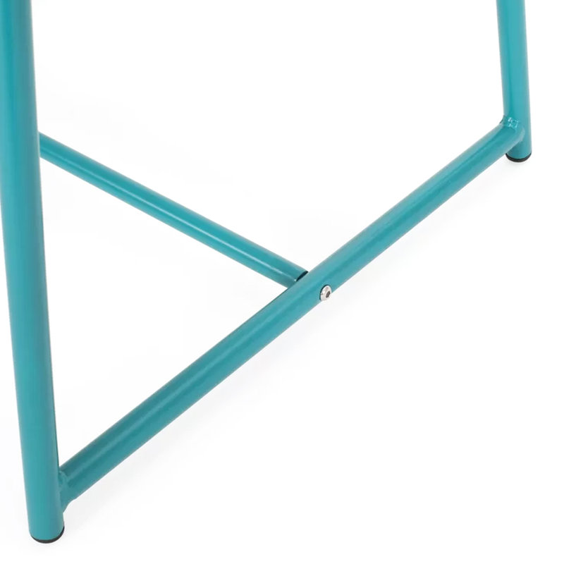 Table d'appoint moderne h 15,5 po, fer sarcelle pour balcon, espaces extérieurs pour café