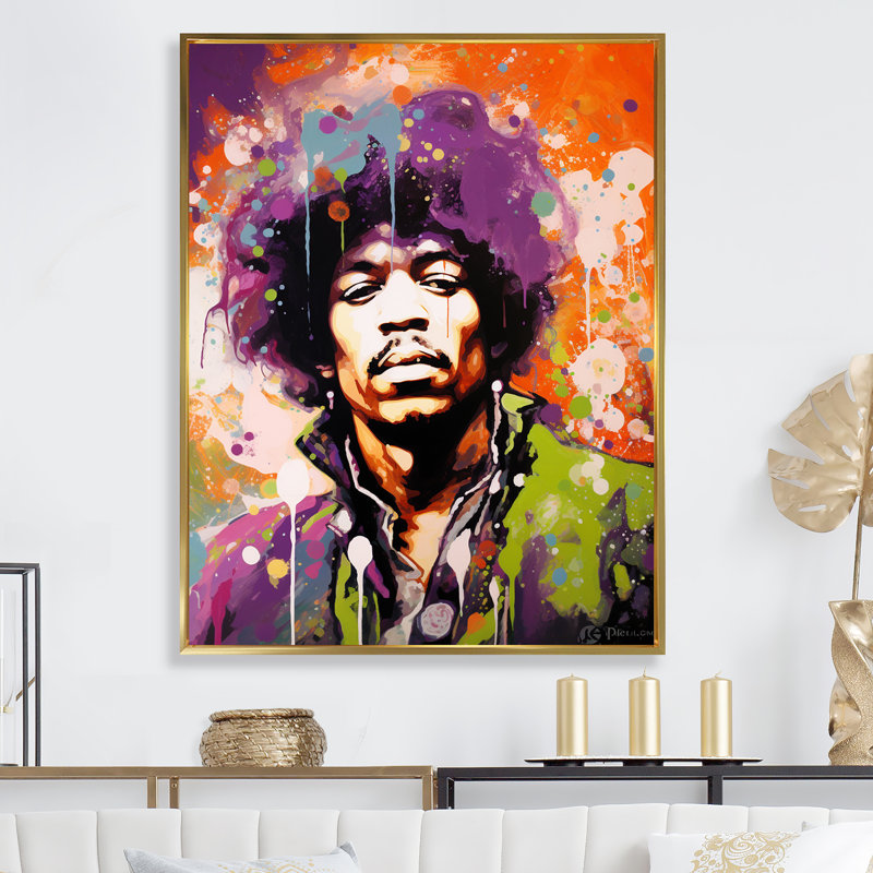 Décoration mauve mauve en héliotrope - Portrait_105776, H 44 po x l 34 po x P 1,5 po, Cadre flottant doré