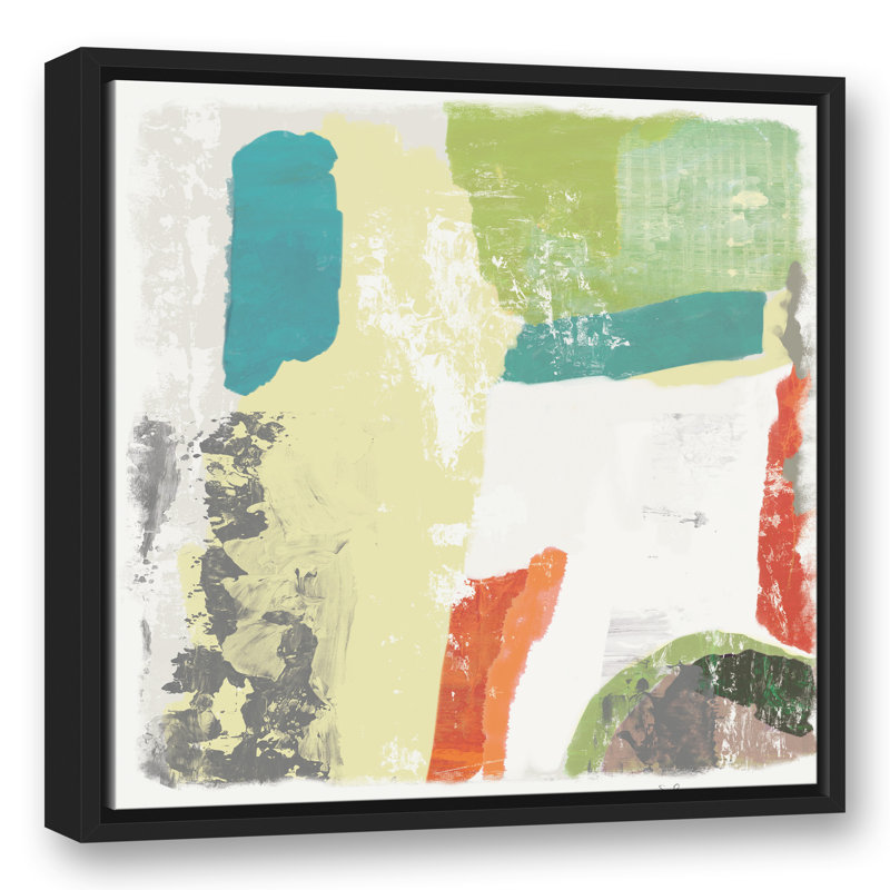 Toile abstraite encadrée flottante abstraite, L 21,75 po x H 21,75 po