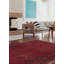 Tapis rouge en laine noué à la main de conception unique 4 pi 11 po x 6 pi 8 po Monna