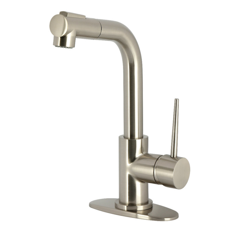 Robinet de bar escamotable monocommande à 1 trou Kingston Brass New York, Nickel brossé
