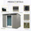 Rangement extérieur en métal avec portes coulissantes verrouillables et plaque transparente pour le jardin, pelouse (gris)-126006595
