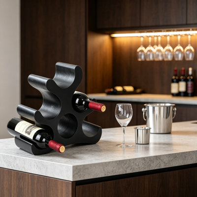 Countertop Wine Rack - Freestanding Wooden Wine Bottle Holder Stand for Cabinet Pantry Bar Kitchen