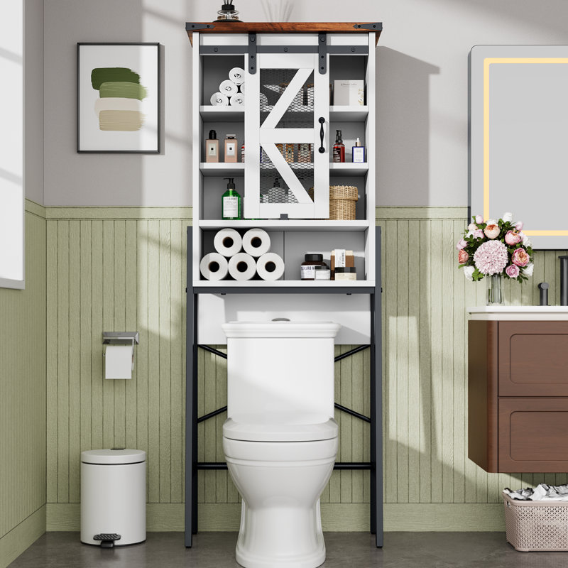 Freestanding Over The Toilet Storage With Adjustable Shelf