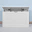 Armoire de rangement blanche avec 2 charnières de sécurité et coffre à jouets