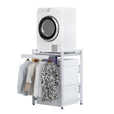 Over The Washer Storage Shelf, Washing Machine Storage Utility Rack with Countertop, Washing Machine Storage Stand