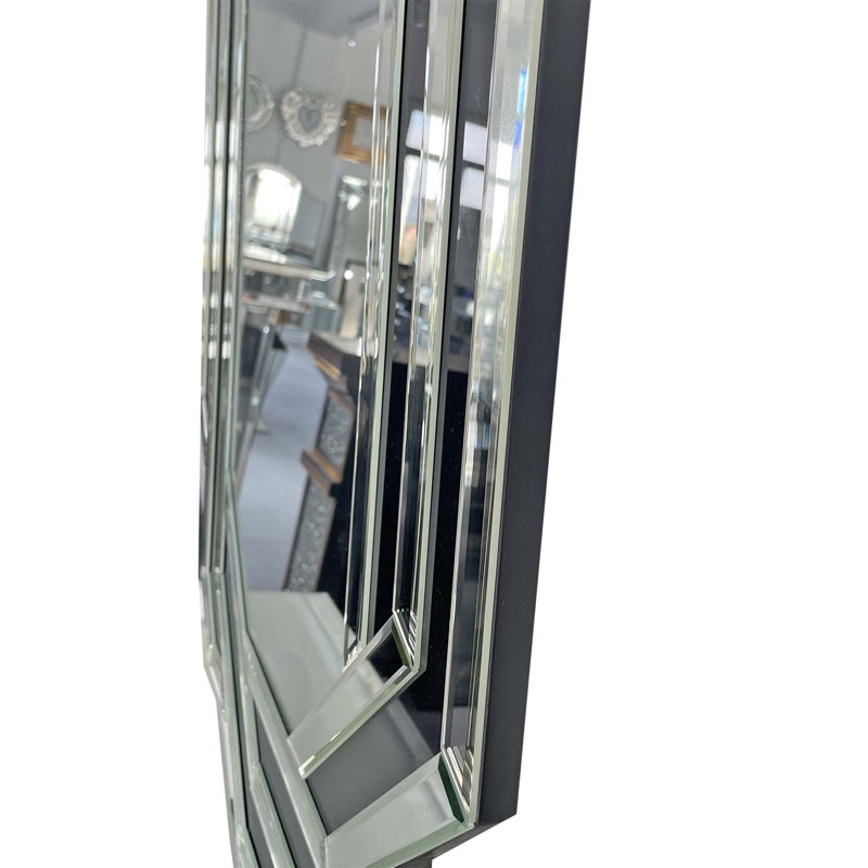 Miroir mural de luxe moderne pour salle de bain avec design en cristal, parfait pour le salon, la chambre à coucher et le vestibule