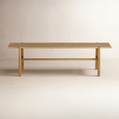 Brennan 2-Seater Stright Legs Solid Oak Wood Dining Bench by AllModern