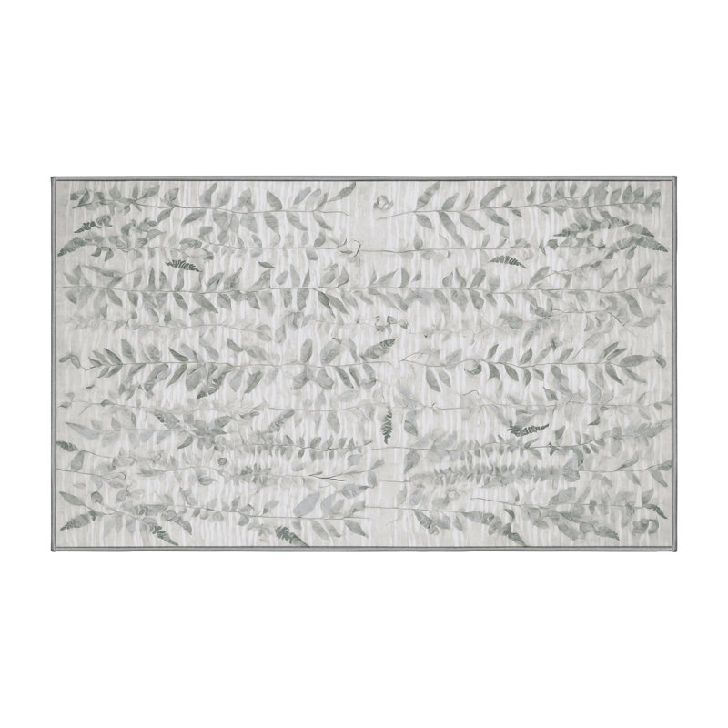 Machine Washable Gray Area Rug, Rectangle 8' x 12'