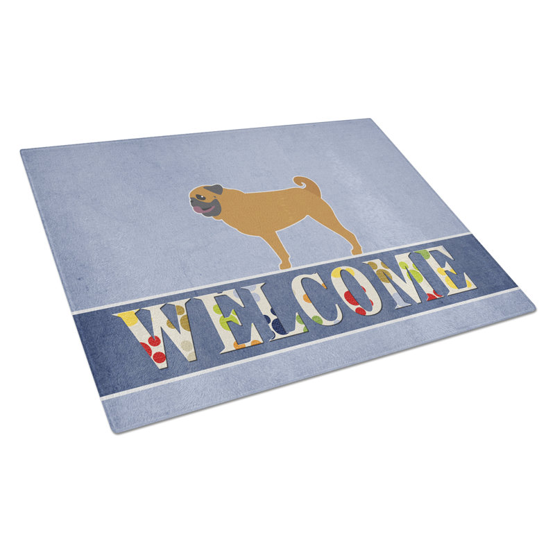 Planche à découper en verre trésors carlin caroline Welcome Dog