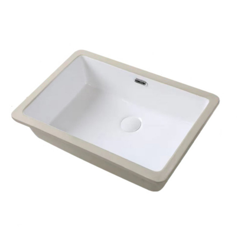 22 * 15-Inch Rectangular Undermount Bathroom Sink, White Ceramic Vanity With Overflow