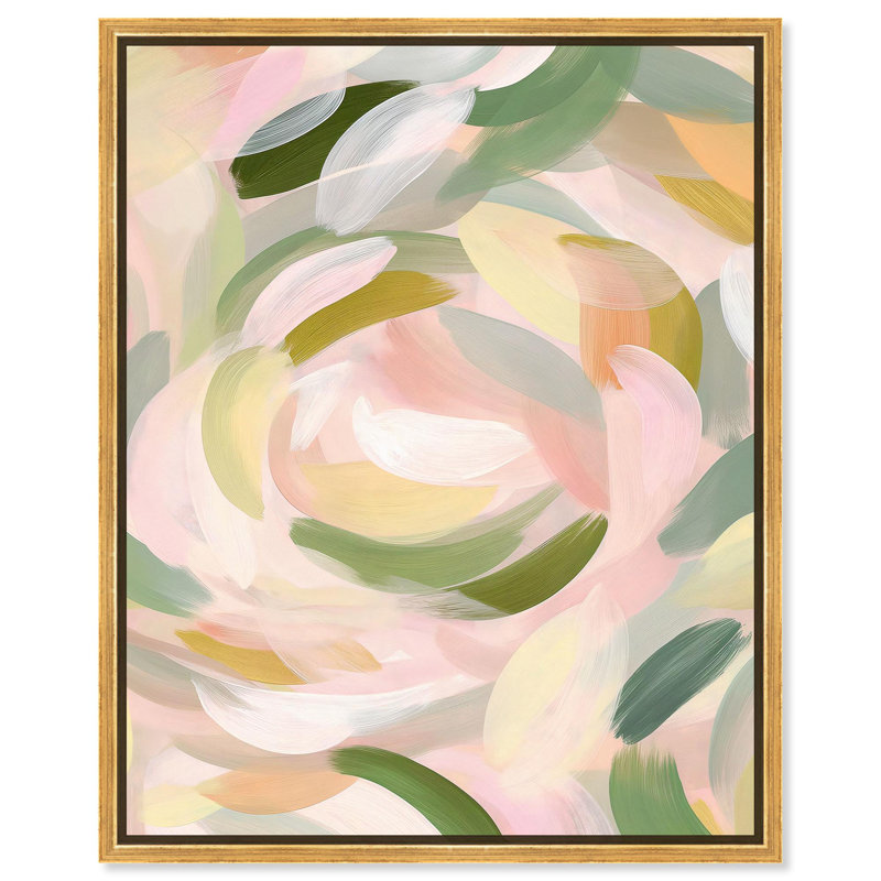 «Brushstroke II», toile texturée abstraite par Art Remedy, H 46 po x l 37 po, Cadre doré