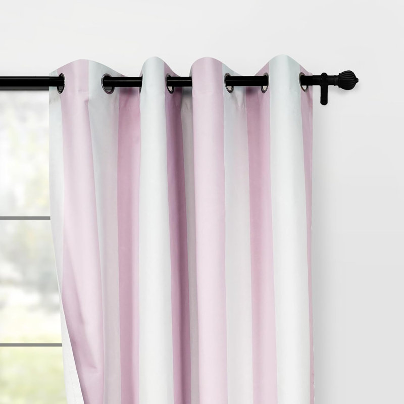 Dorotheia Blackout Curtain Pair, 52" W x 84" L, Black/White