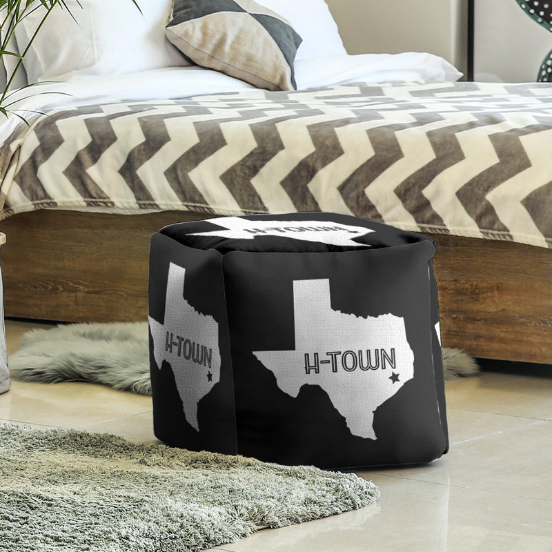 Repose-pieds à cubes h-town texas, Noir