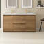 Ensemble de meuble-lavabo autoportant l 59 po x l 20 po x H 33 po brillant avec plateau en résine blanche-621196414