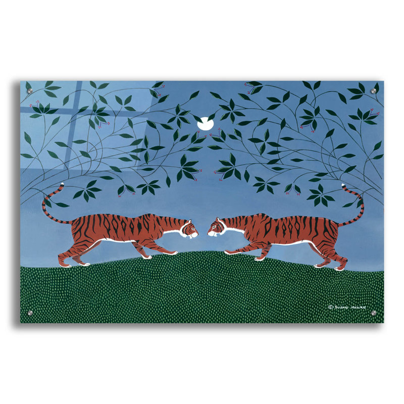 "Twilight Tigers" par Susan Henke Fine Art, H 24 po x l 36 po