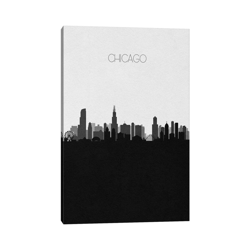 «Chicago Skyline» par Ayse Deniz Akerman, impression sur toile tendue, H 26 po x l 18 po x 1,5 po
