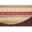 Tapis décoratif en laine ronde rouge/crème/gris de conception unique 7 pi 7 po noué à la main New Age