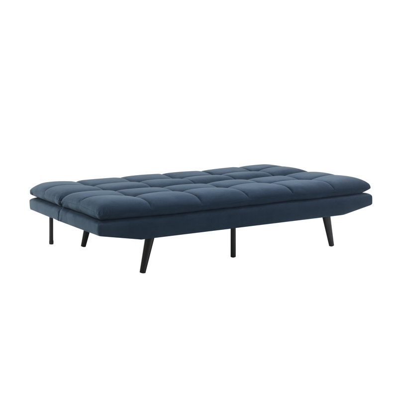 Jakylie Full 70" Wide Tight Back Convertible Sofa, Blue 100% Polyester
